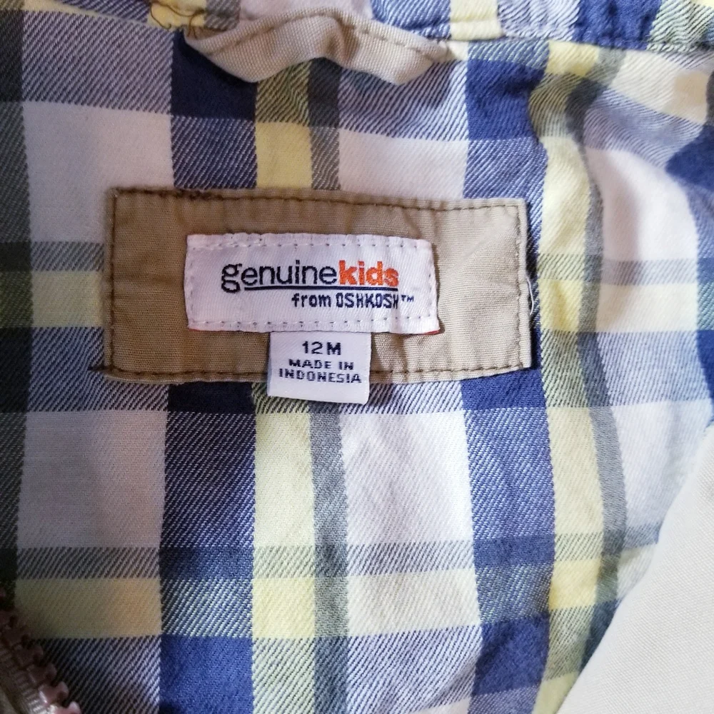 GENUINE KIDS FROM OSHKOSH TAN UTILITY JACKET SIZE 12 MONTHS